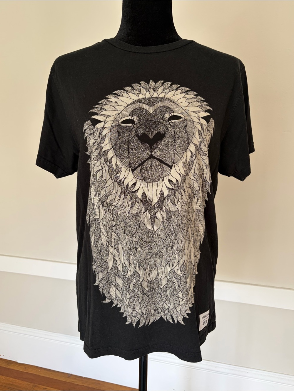 SupremeBeing Black Lion Short Sleeve Graphic Tee Shirt Leo 100% Cotton Sz Small